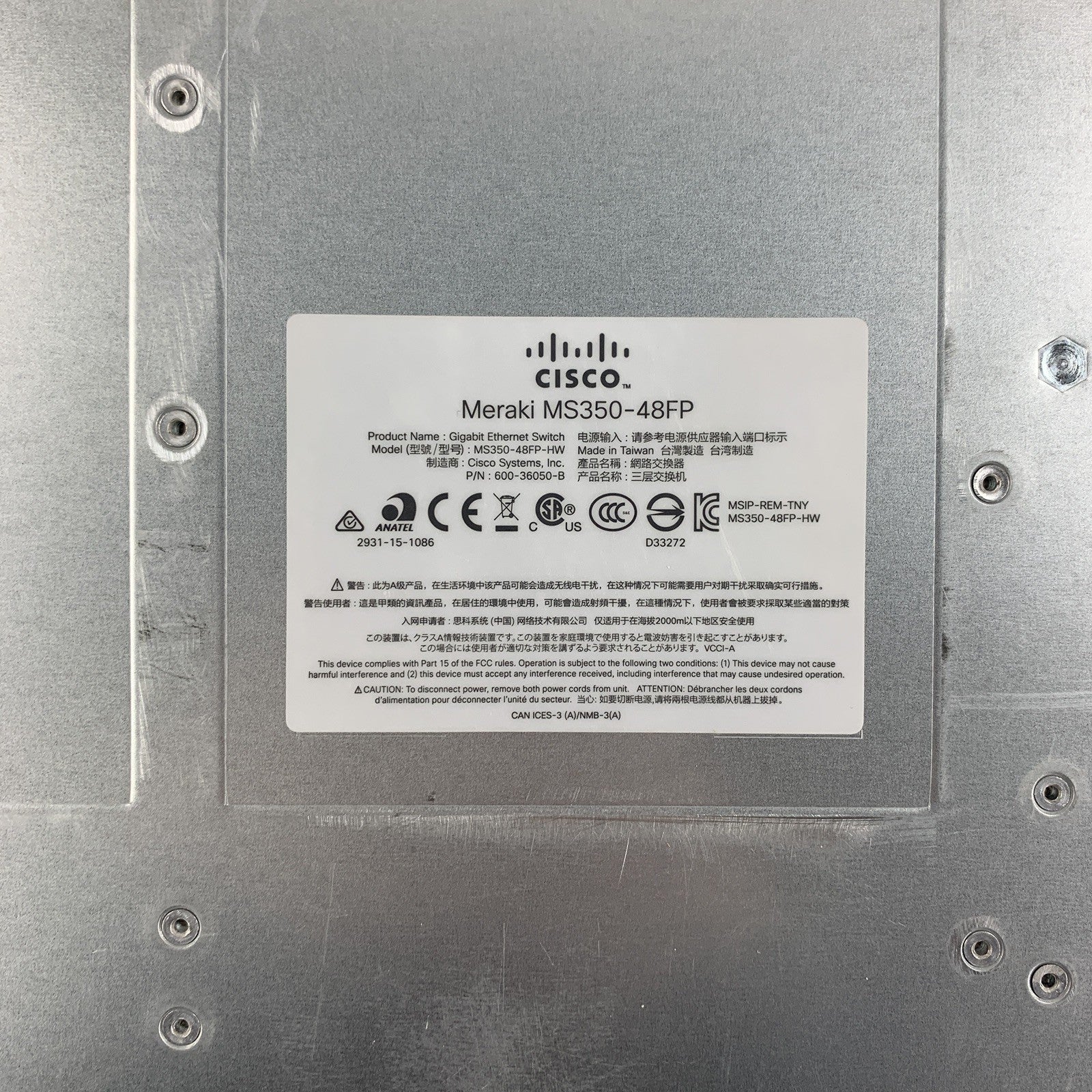 Cisco Meraki MS350-48FP-HW 48-Port PoE Managed Ethernet Switch Tested Reset