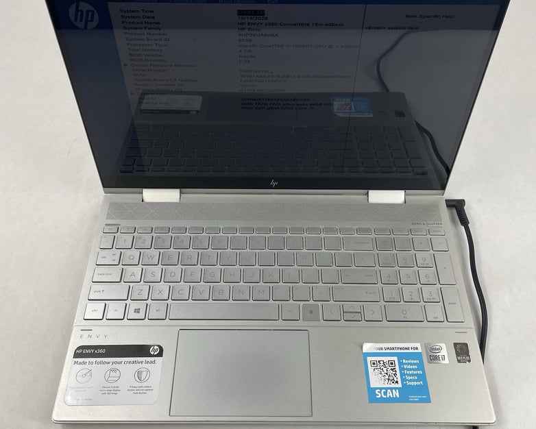 HP Envy x360 15m-ed0023dx 15.6" i7-1065G7 1.30 GHz 4 GB RAM No SSD/OS/AC