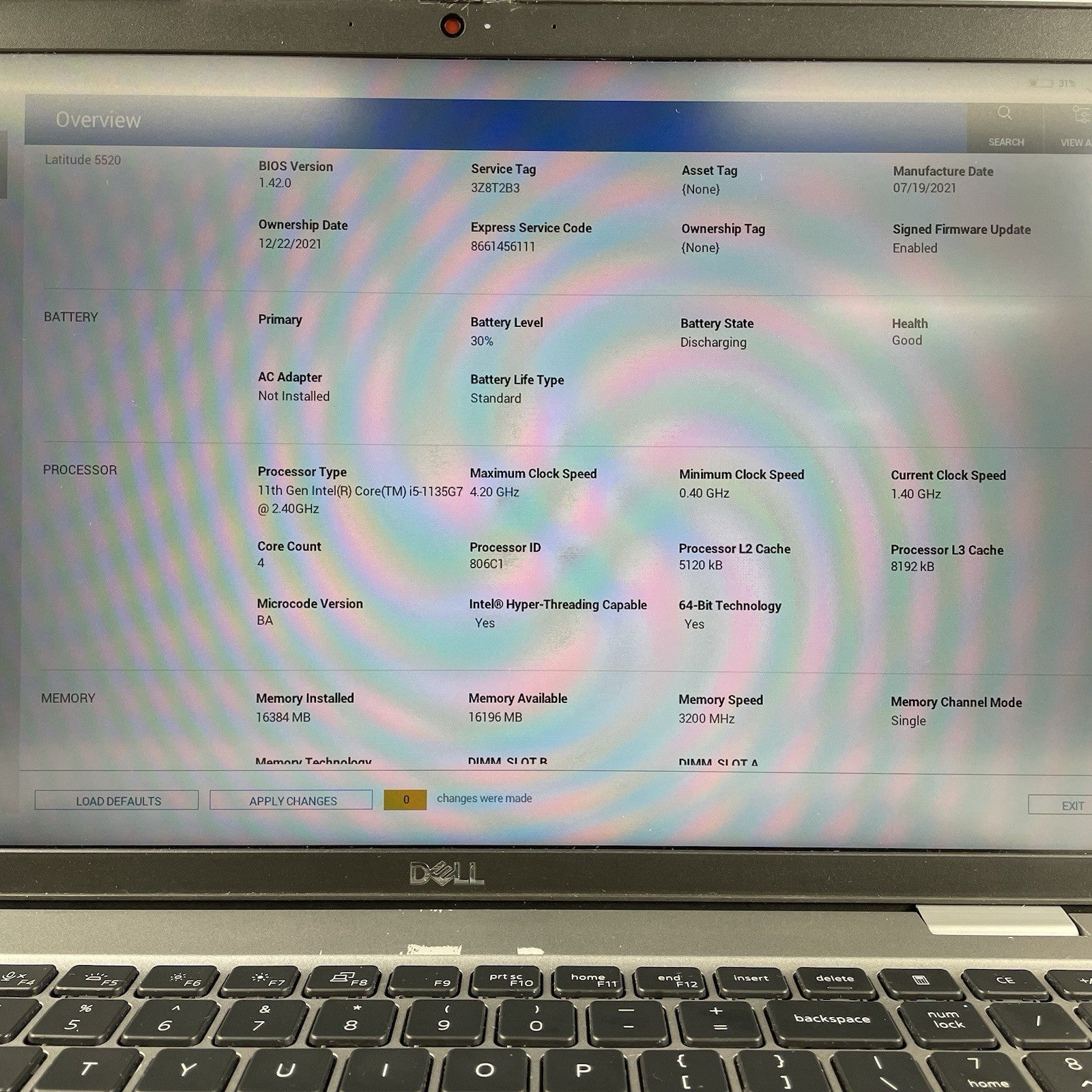 Dell Latitude 5520 15.6" i5-1135G7 2.40 GHz 8 GB RAM No SSD/OS/AC - Bezel READ3