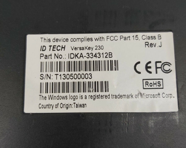 ID Tech IDKA-334312B Magstripe Card Reader Keyboard