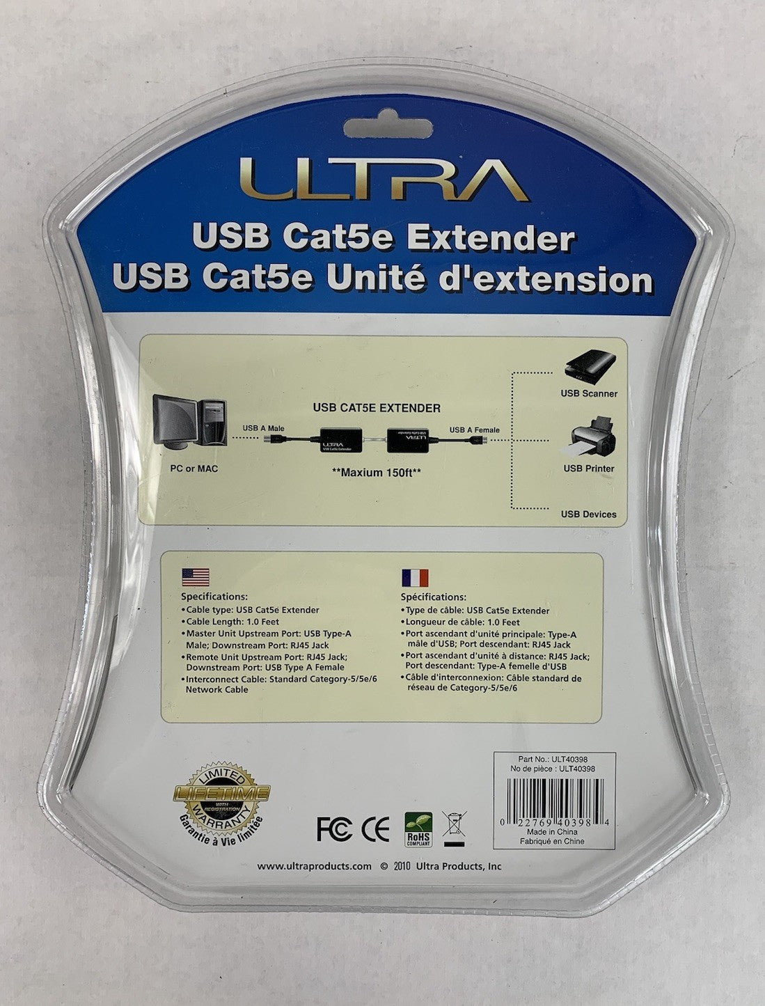 Ultra Xstream ULT40398 USB CAT5E Extender