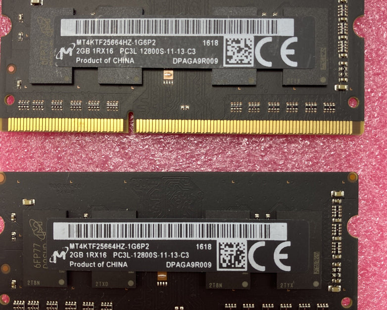 8x 2GB Micron 1RX16 memory PC3L-12800S-11-13-C3 MT4KTF25664HZ-1G6P2