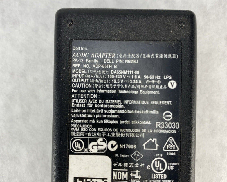 Lot( 2 ) Dell 0KC6JM DA65NM111-00 19.5V 3.34A AC Adapter Power Supply 65W