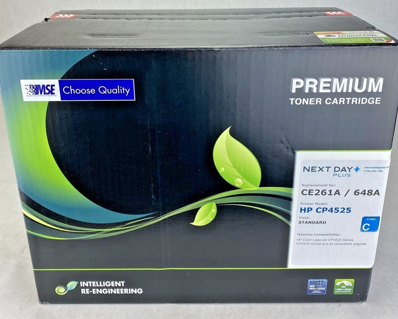 MSE Cyan toner cartridge replacement for HP CE261A 648A LaserJet CP4520 CP4525