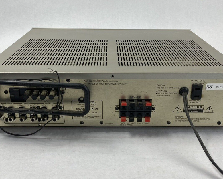 Vintage Onkyo Model TX-26 Quartz Synthesized Tuner Amplifier Untested