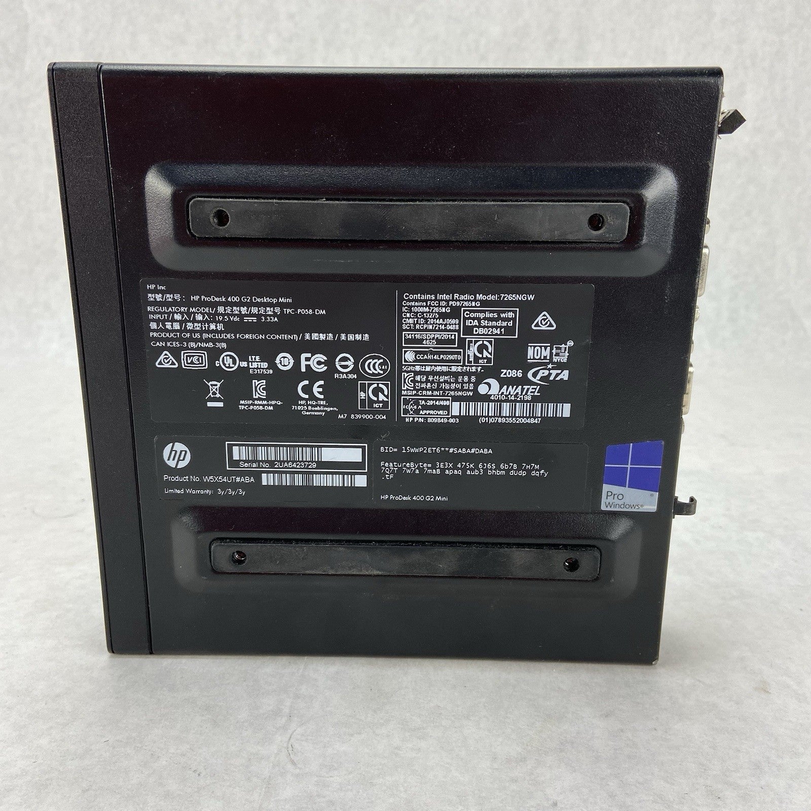 ProDesk 400 G2 Micro Intel Core i3-6100T 3.2GHz 8GB RAM No HDDOSAC2