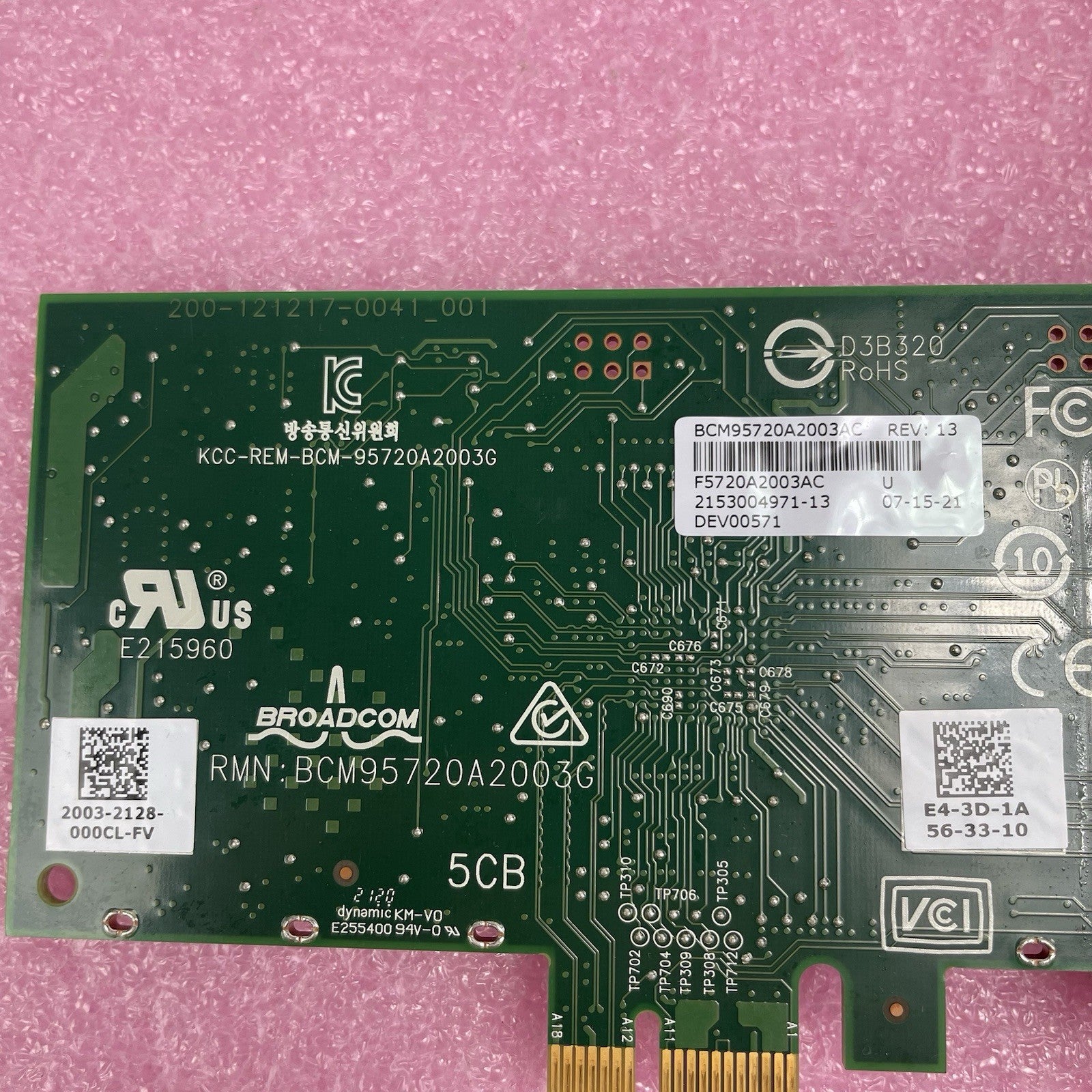 Broadcom BCM95720A2003G Dual Port Ethernet Card