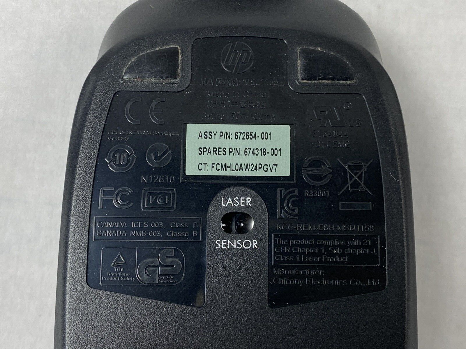 Lot of 4 HP 672652-001 USB 2 Button Optical Mouse Black Tested