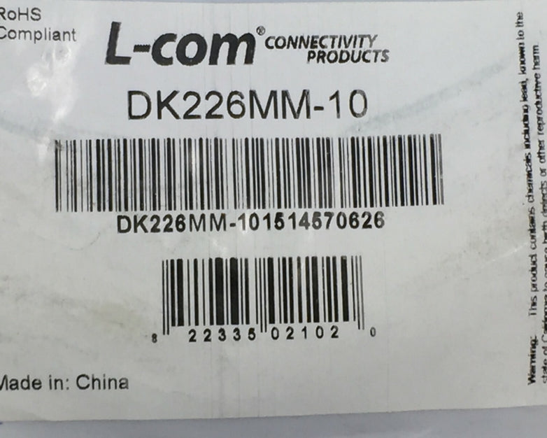 L-Com DK226MM-10 PS/2 Extension Cable Male to Male Gray 10'