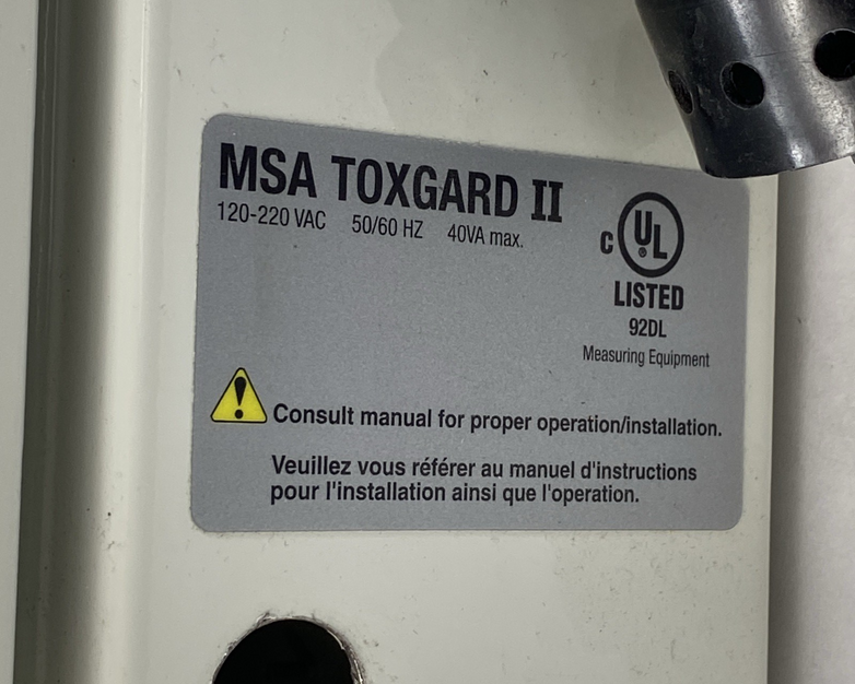 MSA Toxgard II Gas Monitor 120-220 VAC