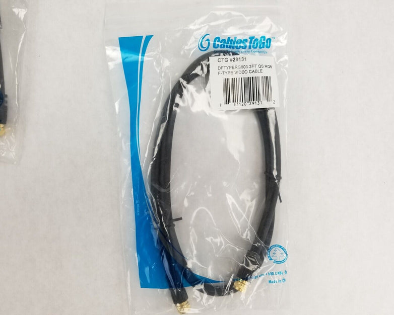 Lot of (8) CABLES TO GO 29131 3FT QS RG6 F-Type Video Cable NEW