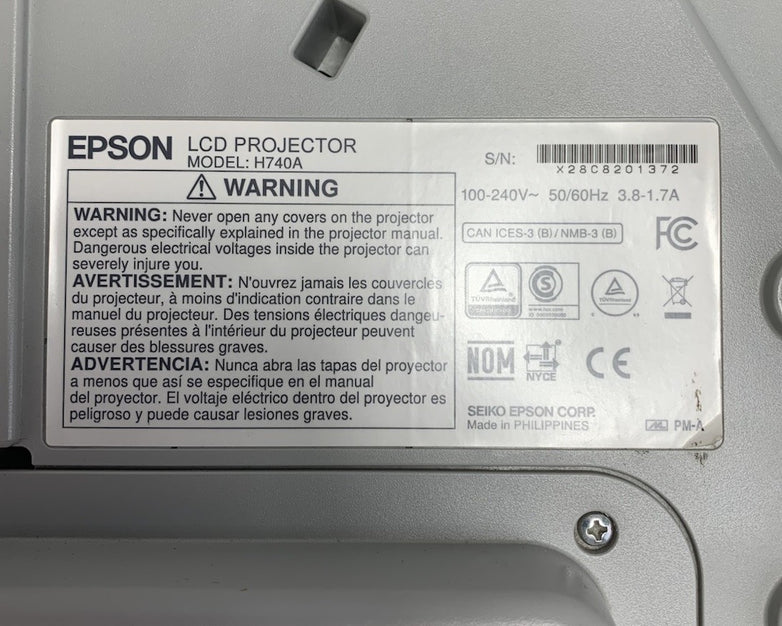Epson PowerLite 695Wi H740A LCD Lamp Projector 1287 Lamp Hours - No Remote