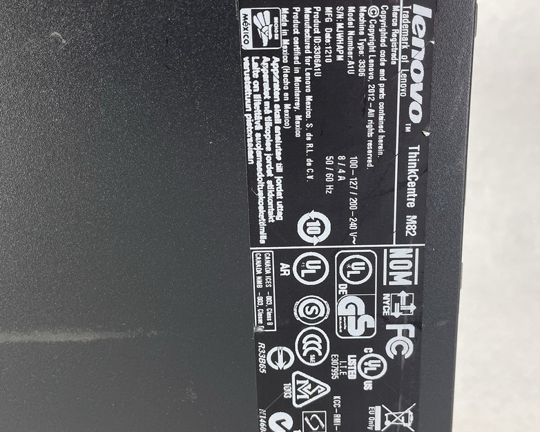 Lenovo ThinkCentre M82 Intel Core i5-3470 3.20 Ghz 4 GB RAM No HDD No OS