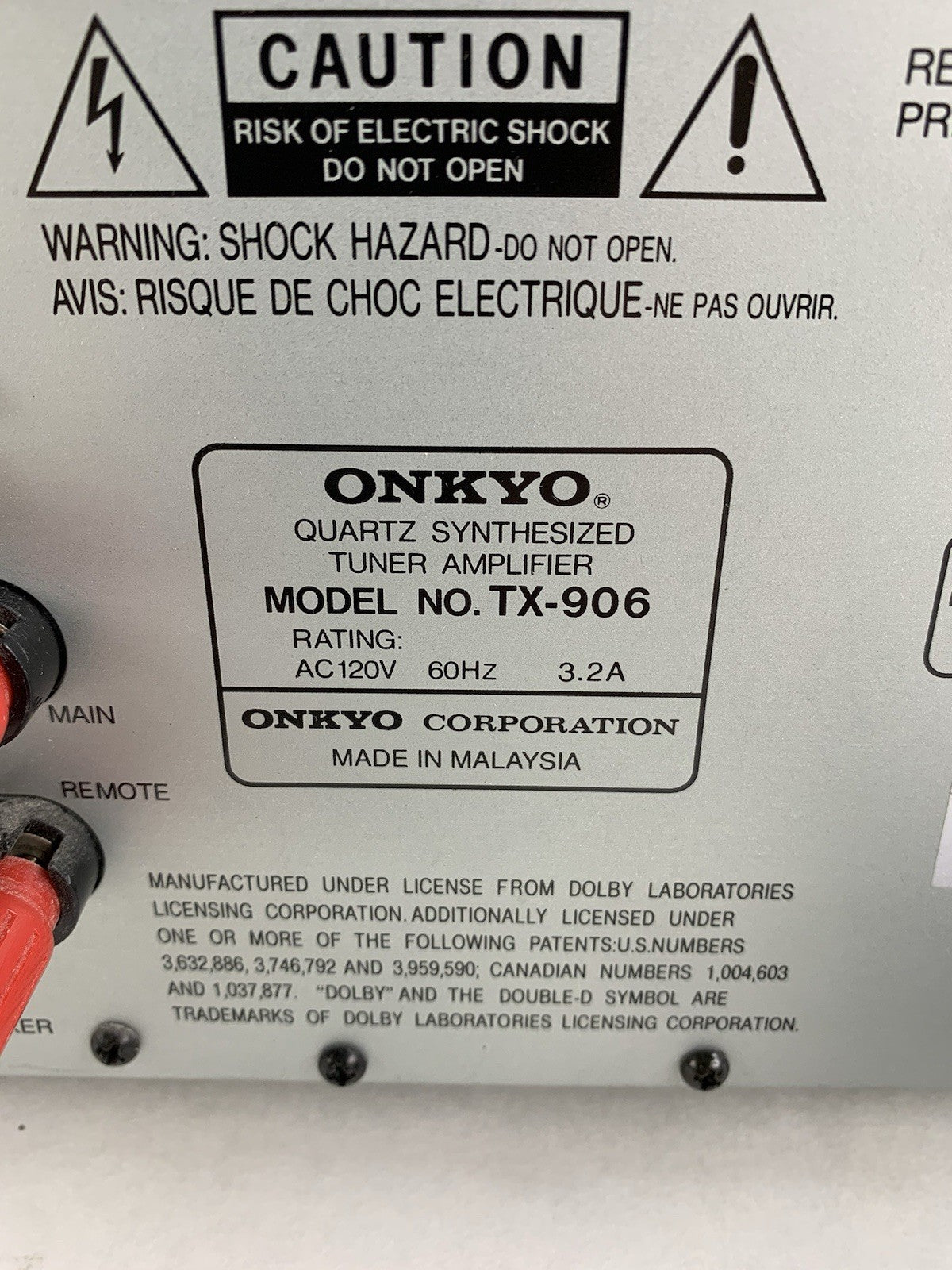 Onkyo TX-906 Quartz Synthesized Tuner Amplifier Stereo Receiver