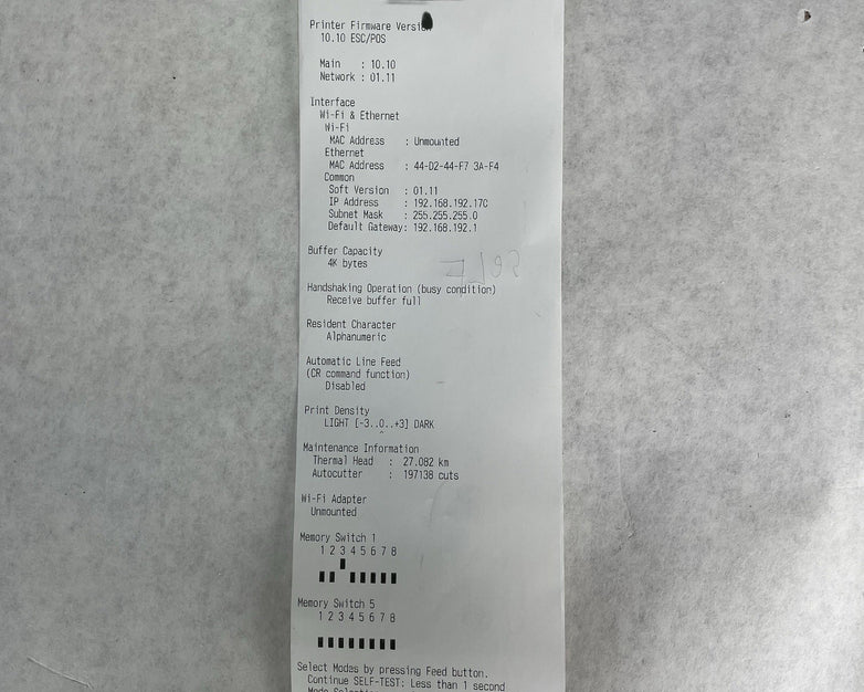 Epson M267D POS Thermal Receipt Printer TM-T20II-m USB Tested