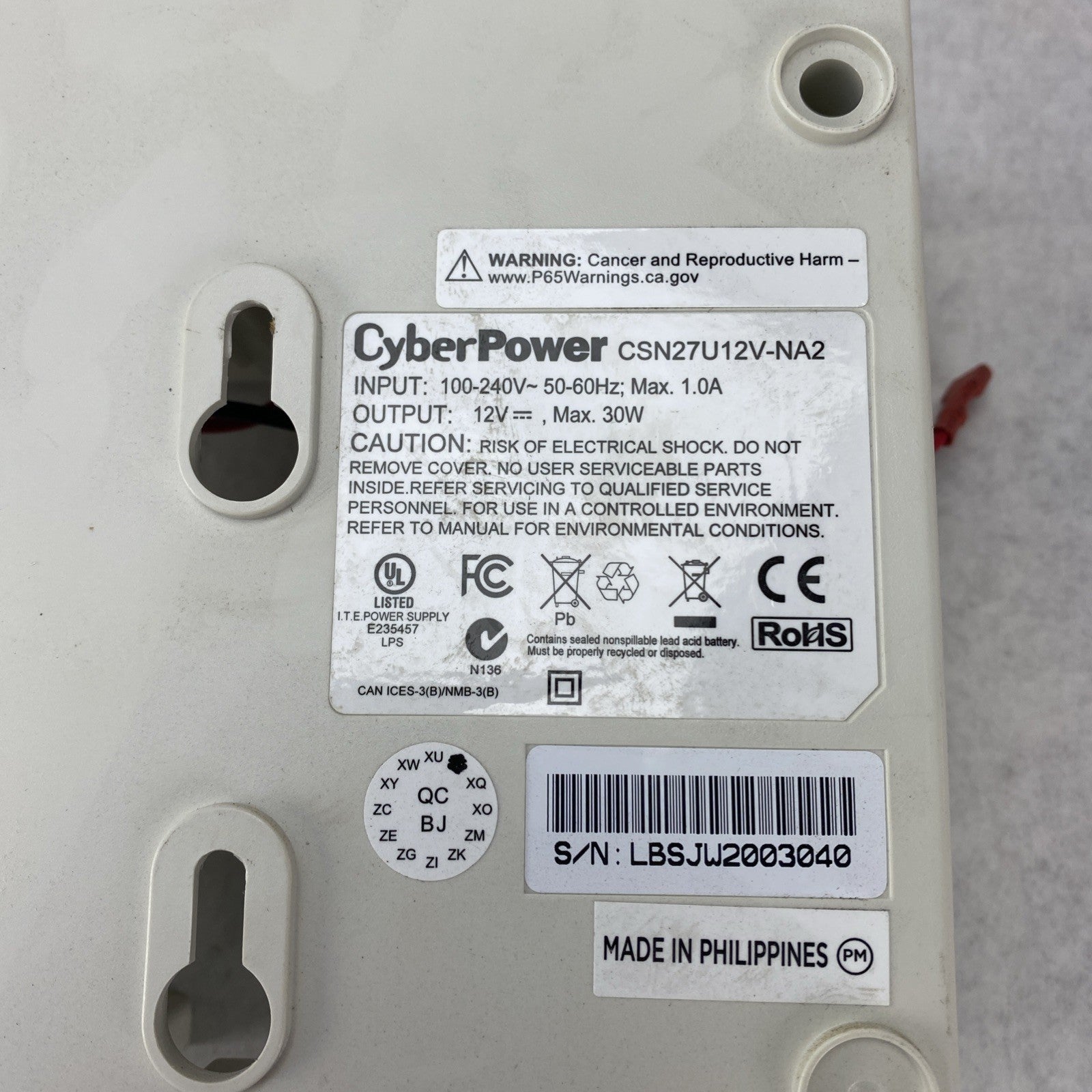 Cyber Power CSN27U12V-NA2 12V Power Supply No Battery No Front Battery Cover9