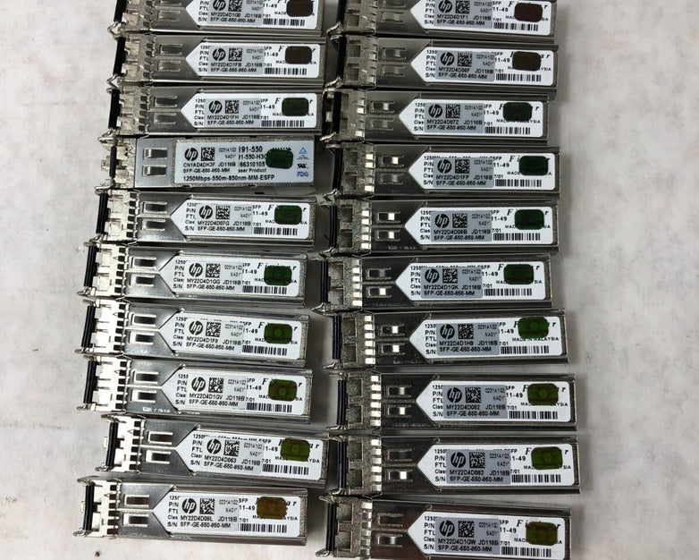 Lot of 20 HP JD118B SFP-GE-550-850-MM MY22D4D1GW Transceiver Module