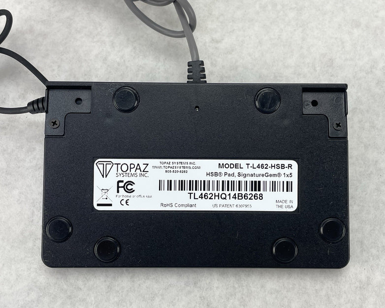 Topaz SignatureGem T-L462-HSB-R USB Signature Pad 1x5" Used Gray Cable