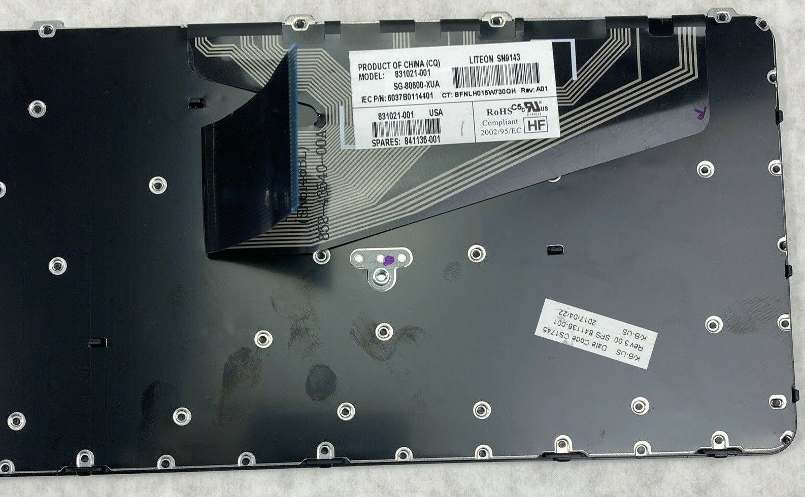 HP 831021-001 ProBook 15.6" 650 G2 Laptop USA Keyboard