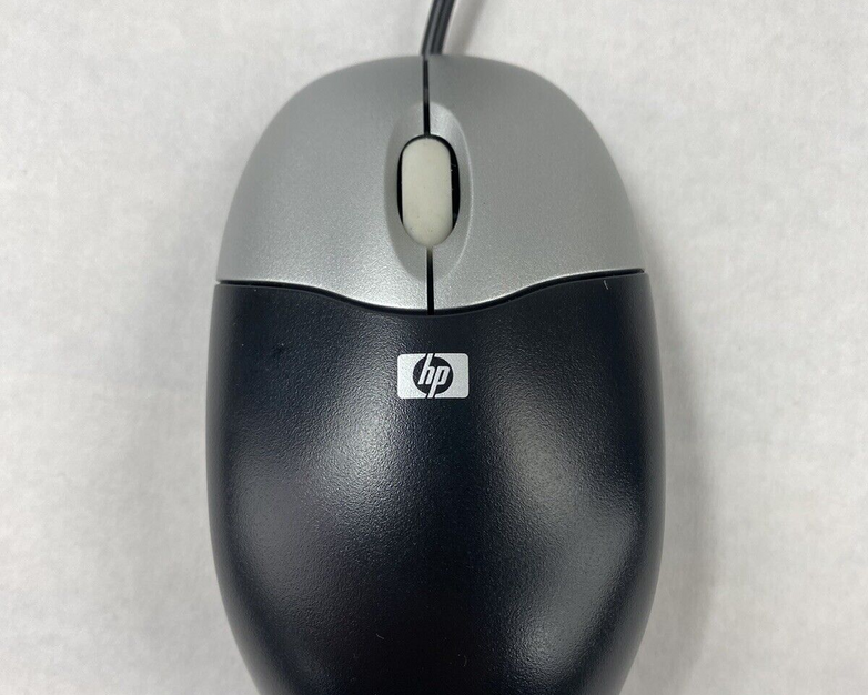 Lot of 6 HP MOAFKOA PS/2 Black and Silver Optical Scroll Wheel 3 Button Mouse