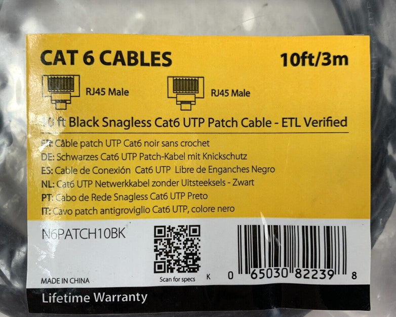 StarTech 3ft Green Molded Cat6 UTP Patch Cable New