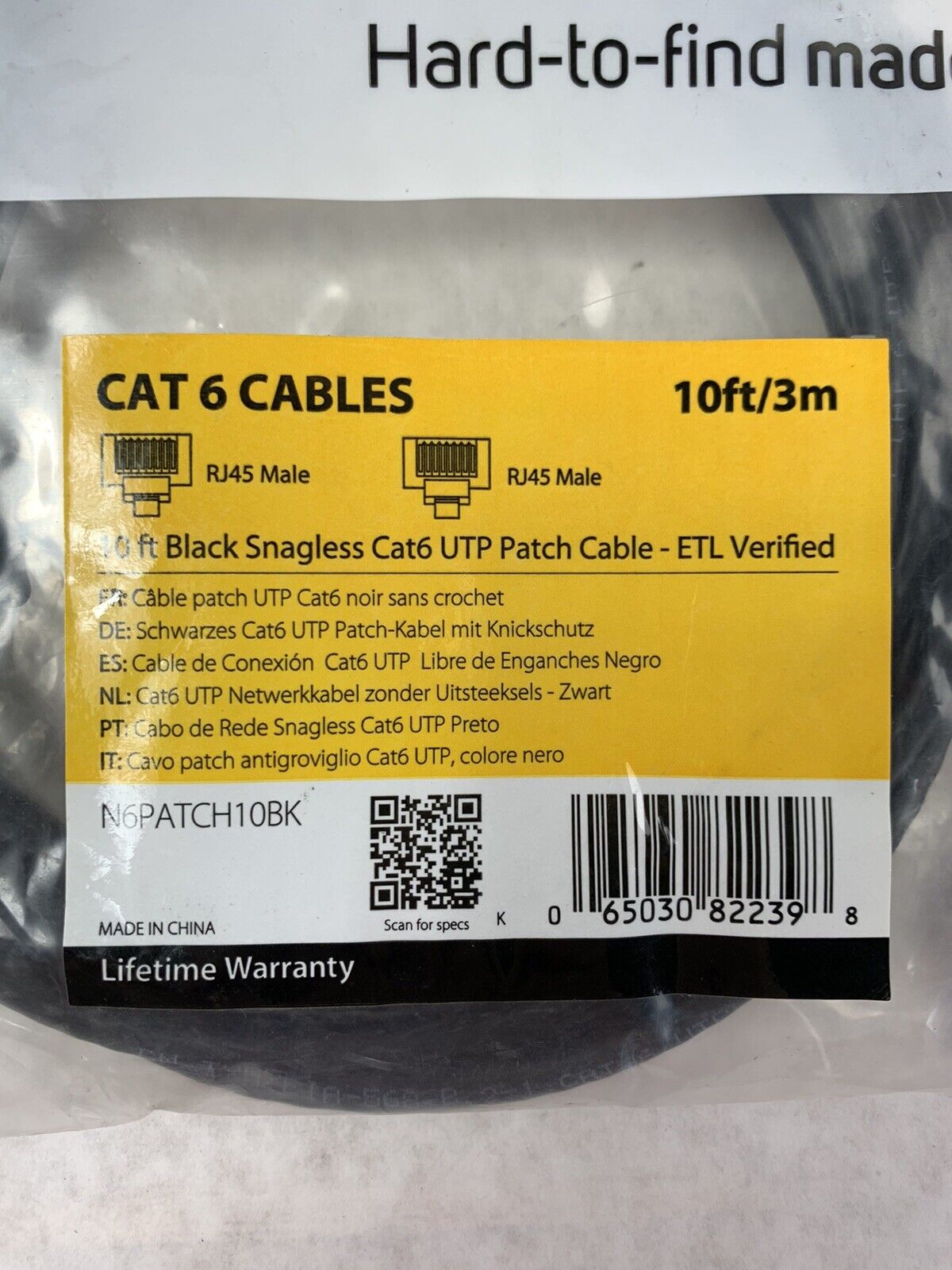 StarTech 3ft Green Molded Cat6 UTP Patch Cable New