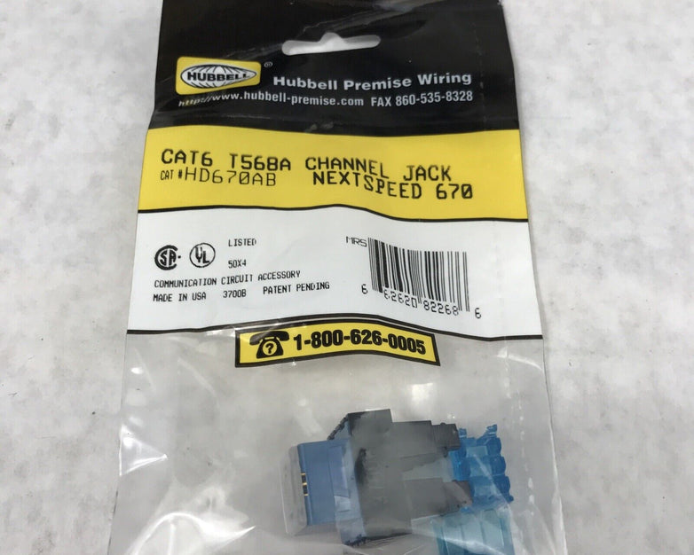 Hubble Premise Wiring HD670AB Channel Jack Coms Circuit T568A (Lot of 2)
