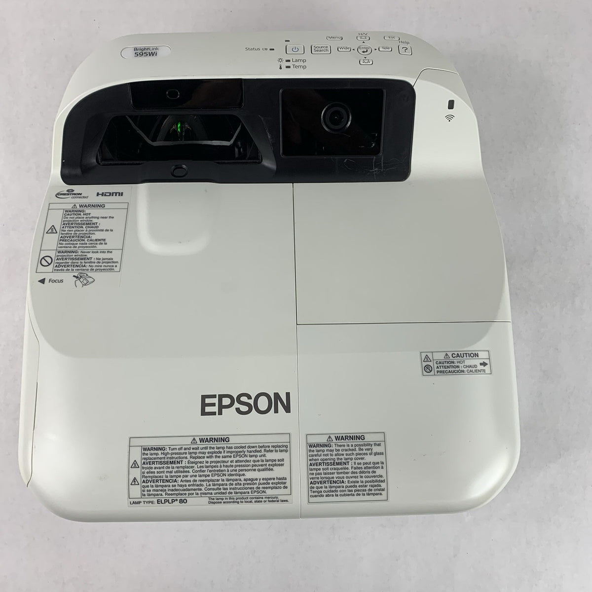 Epson H599A BrightLink 595Wi LCD Lamp Projector 3863 Lamp Hours - No Remote5