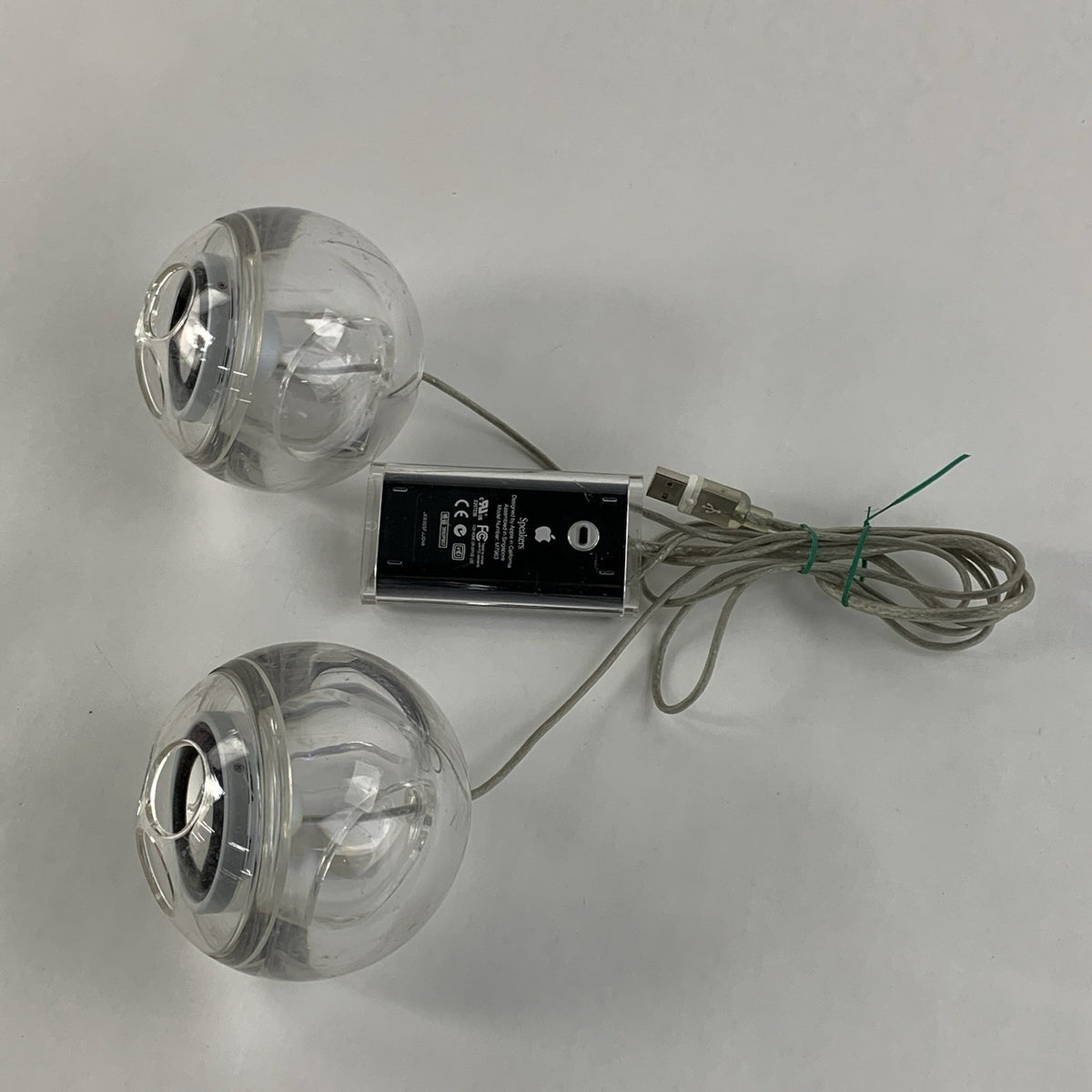 Vintage Apple M7963 Clear Sphere Speakers - Untested1