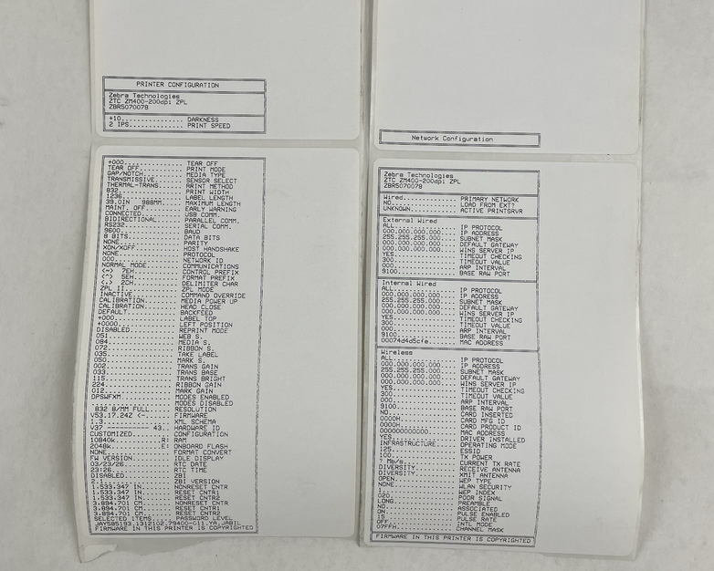 Zebra ZM400 ZPL ZM400-2001-0100T Thermal Printer 226,689 Page Count