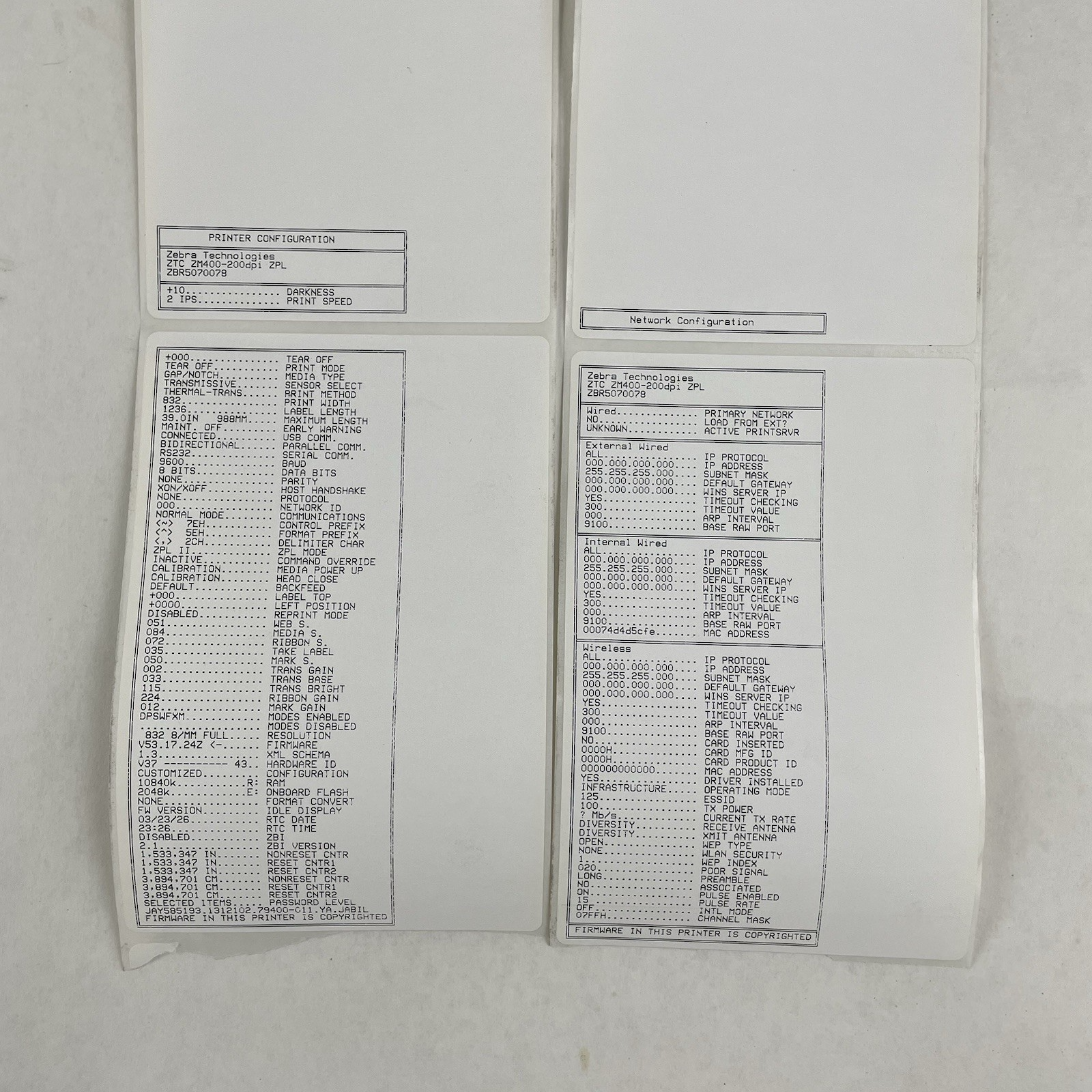 Zebra ZM400 ZPL ZM400-2001-0100T Thermal Printer 226,689 Page Count14