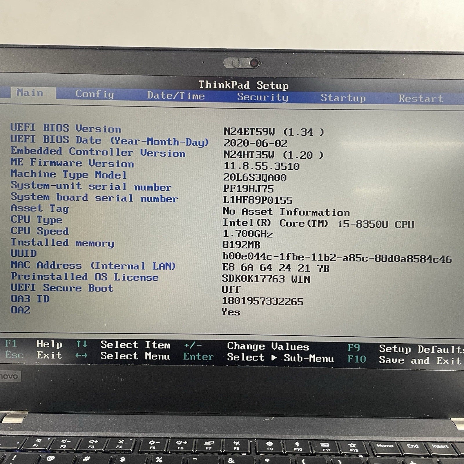 Lenovo ThinkPad T480 14" i5-8350U 1.70GHz 8GB RAM No SSD/OS/AC - Bad Charge Port2