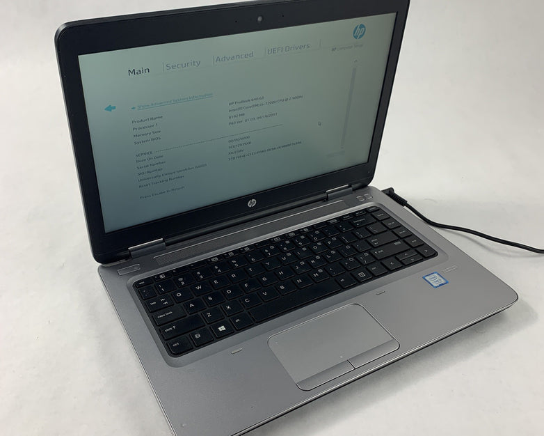 HP Probook 640 G3 14" i5-7200U 2.5 GHz 8 GB Ram No OS No HDD No AC