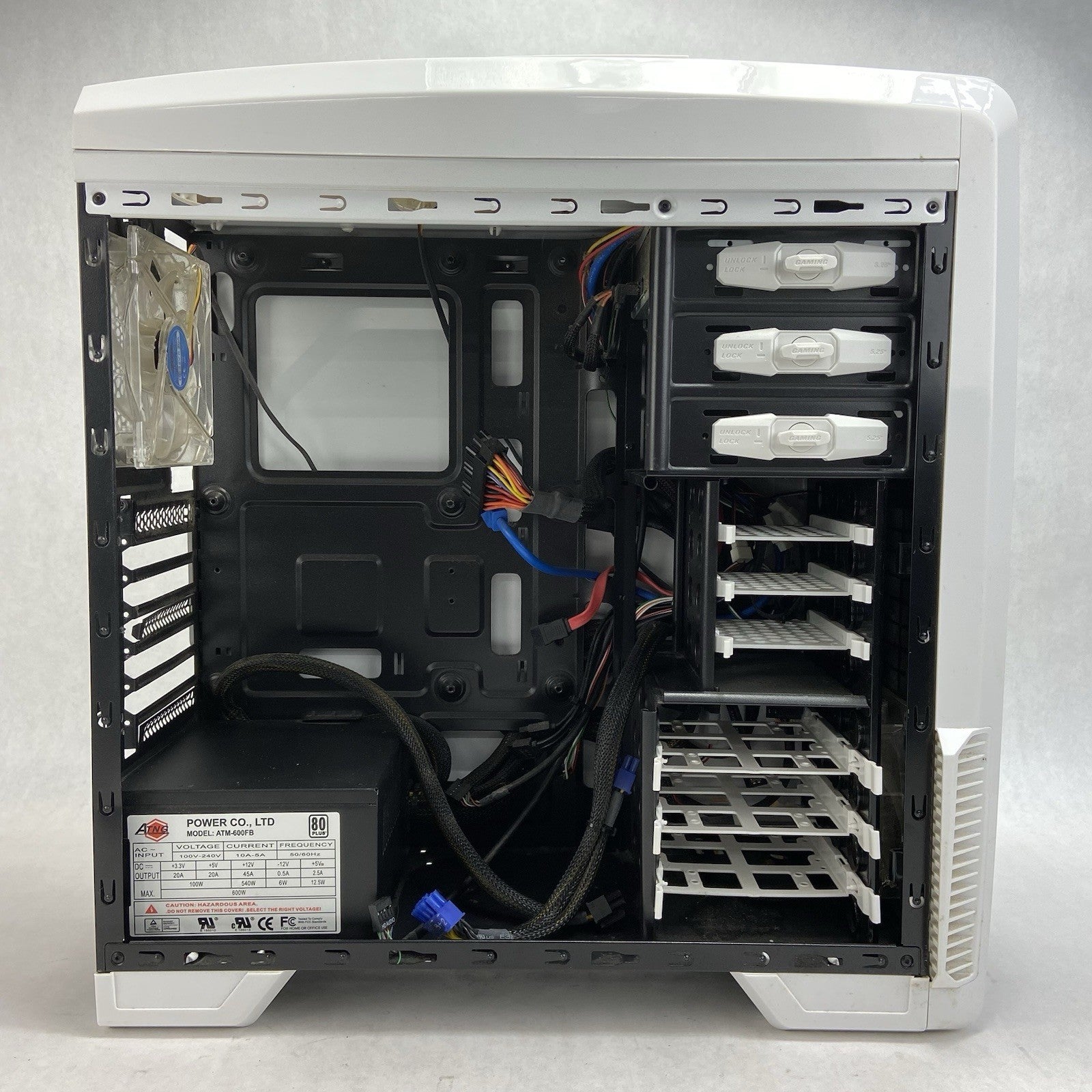Cyber Power Mid Tower Gaming Computer Case ATNG ATM-600FB 600W ATX PSU 80 PLUS10