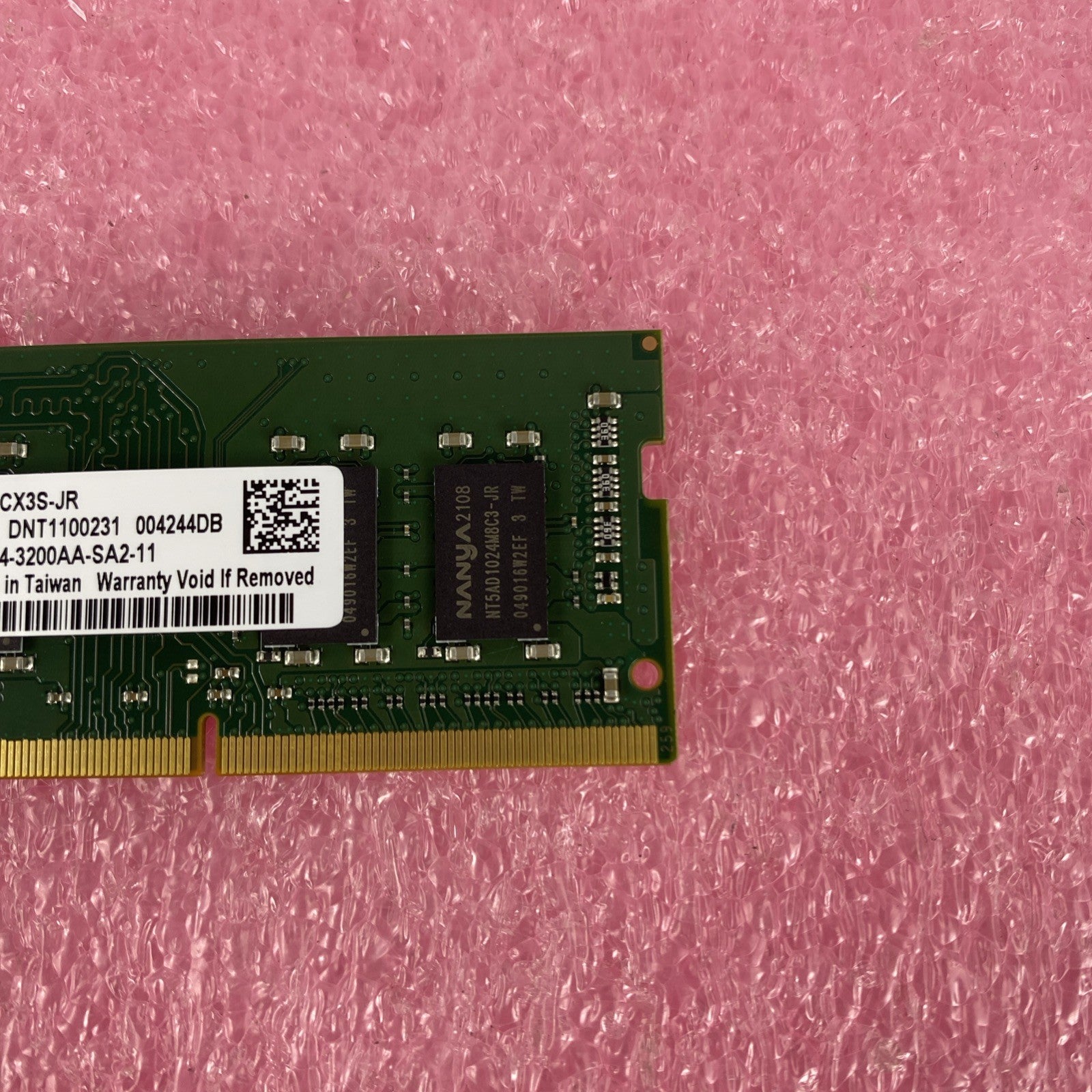 Nanya NT8GA64D88CX3S-JR PC4-3200AA-SA2-11 8GB 1Rx8 Memory Ram2