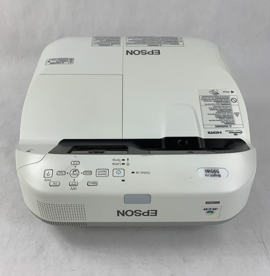 Epson BrightLink 595Wi H599A LCD Lamp Projector 1923 Lamp Hours - No Remote3