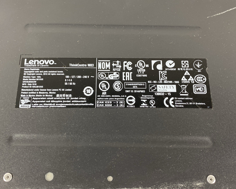 Lenovo ThinkCentre M83 MT Intel Core i5-4570S 2.90GHz 8GB RAM No HDD No OS