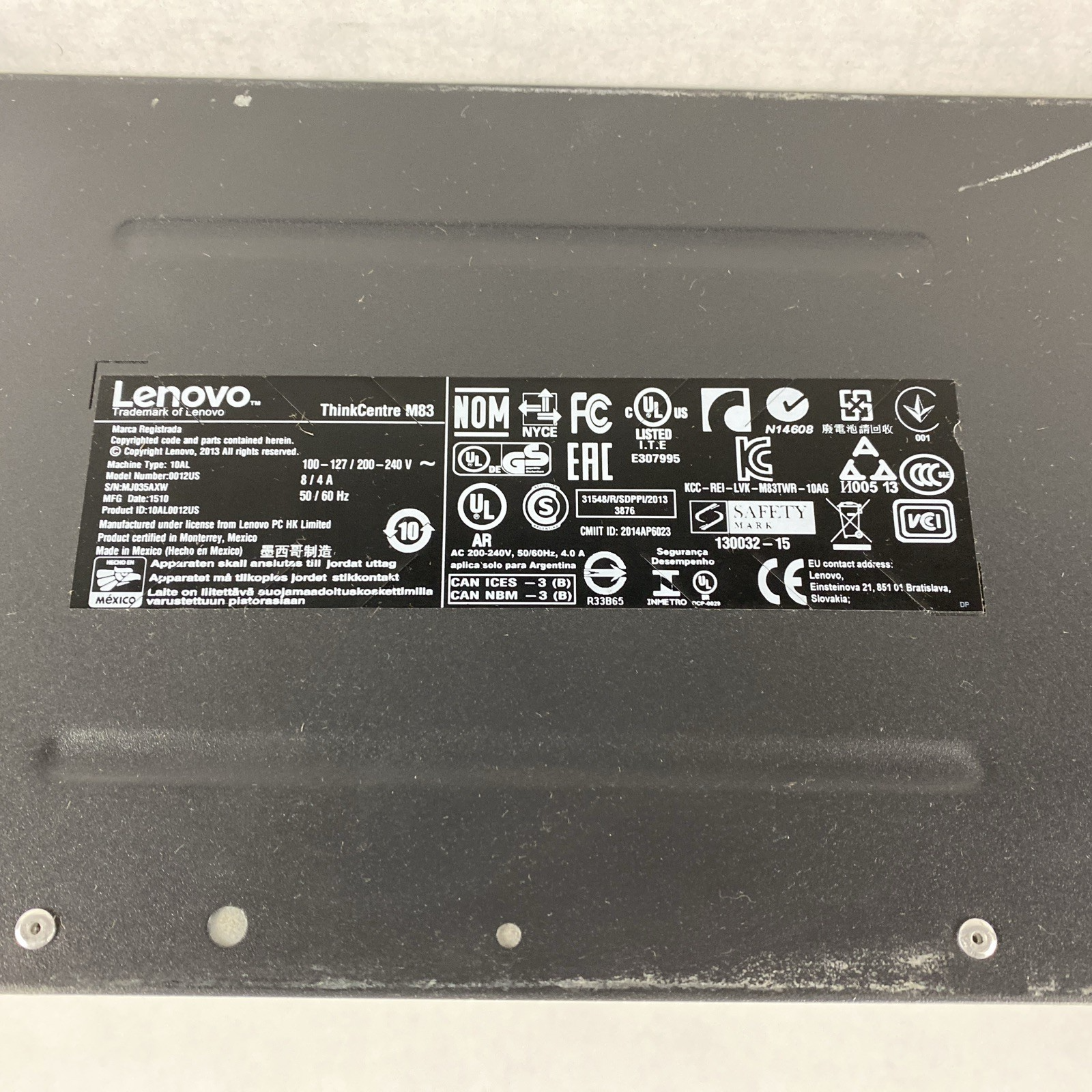 Lenovo ThinkCentre M83 MT Intel Core i5-4570S 2.90GHz 8GB RAM No HDD No OS