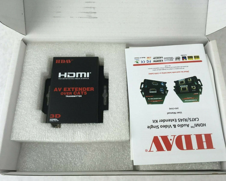 HDAV HD-C5S4 HDMI Audio Single Extender Over CAT5 UTP HD 3D 1080p (Lot of 2)