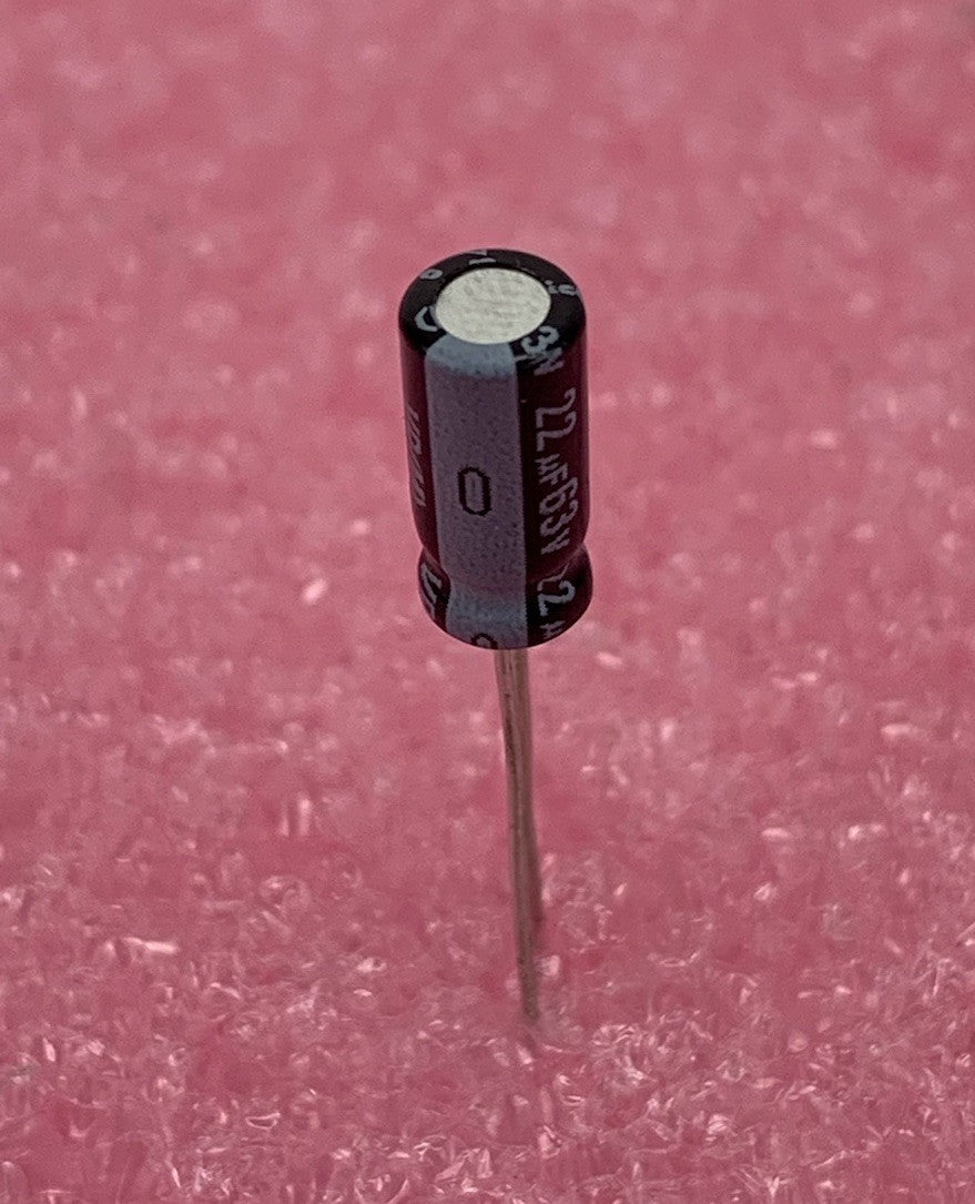 Nichicon 22uF 63V Radial Electrolytic Capacitor (Lot of 9)