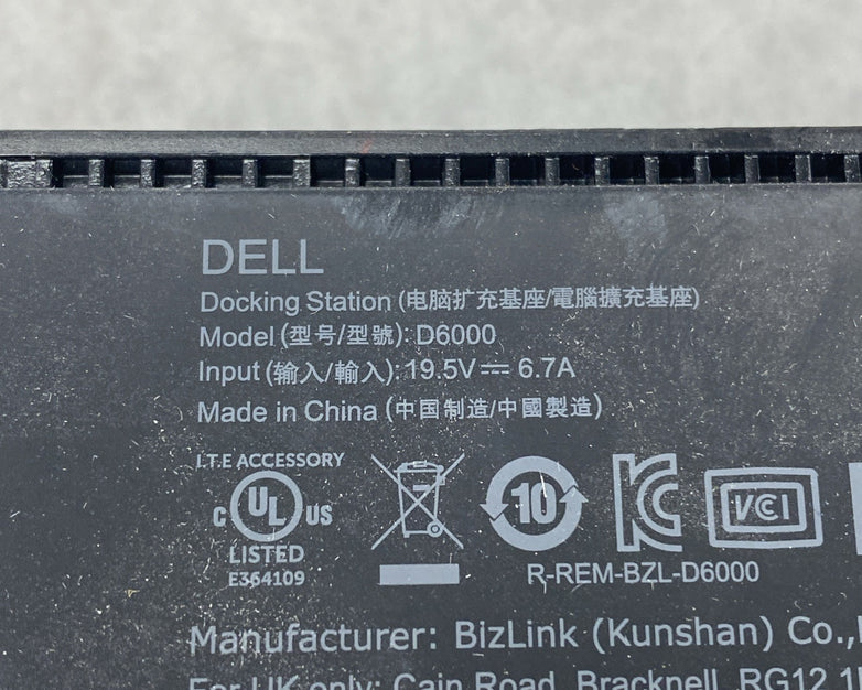 Dell D6000 USB-C and USB Docking Station - No AC Adapter Lot of 2