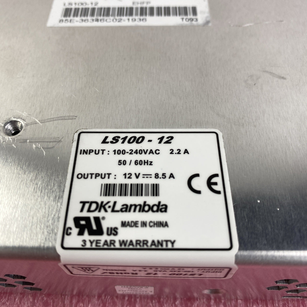 TDK Lambda LS100-12 12V 8.5 A Power Supply 7