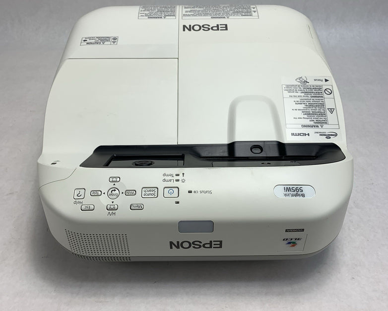 Epson H599A BrightLink 595Wi LCD Lamp Projector 3747 Lamp Hours - No Remote