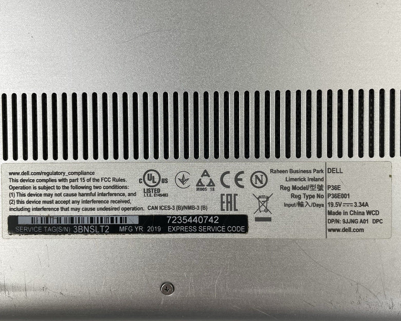 Dell Inspiron 7786 17.3" i7-8565U 1.80 GHz 8 GB RAM No SSD/OS/AC NVDIA MX250