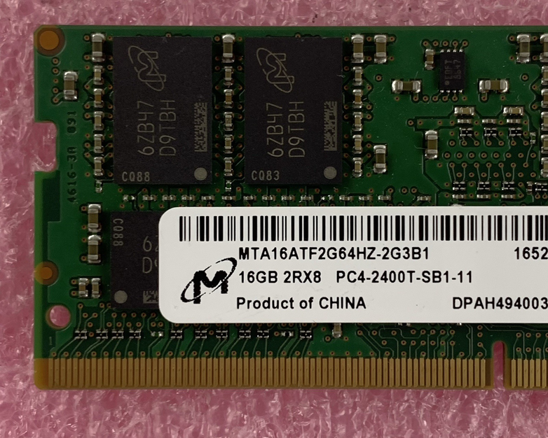 Micron MTA16ATF2G64HZ-2G3B1 16GB 1x16GB DDR4 260-Pin PC4-2400T Laptop Memory Ram