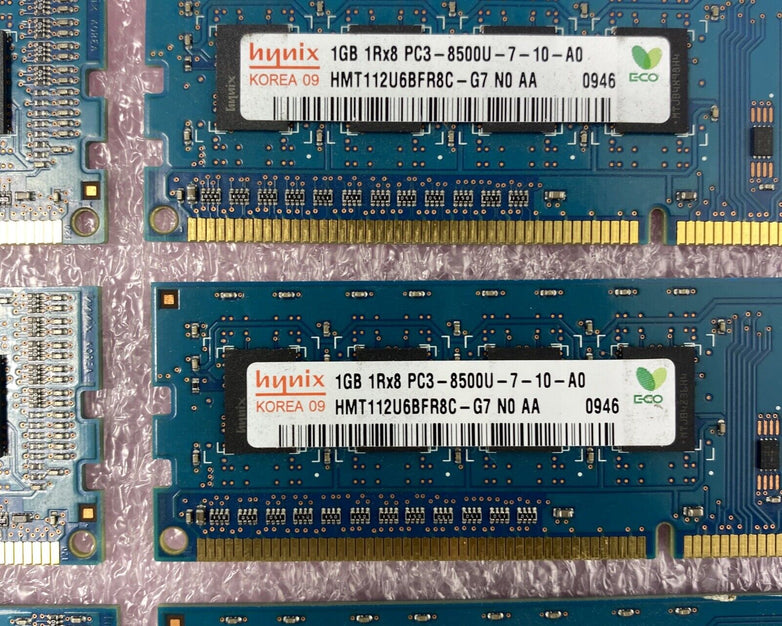 1GB Hynix HMT112U6BFR8C-G7 1Rx8 PC3-8500U DDR3 Non-ECC Desktop RAM (Lot of 10)