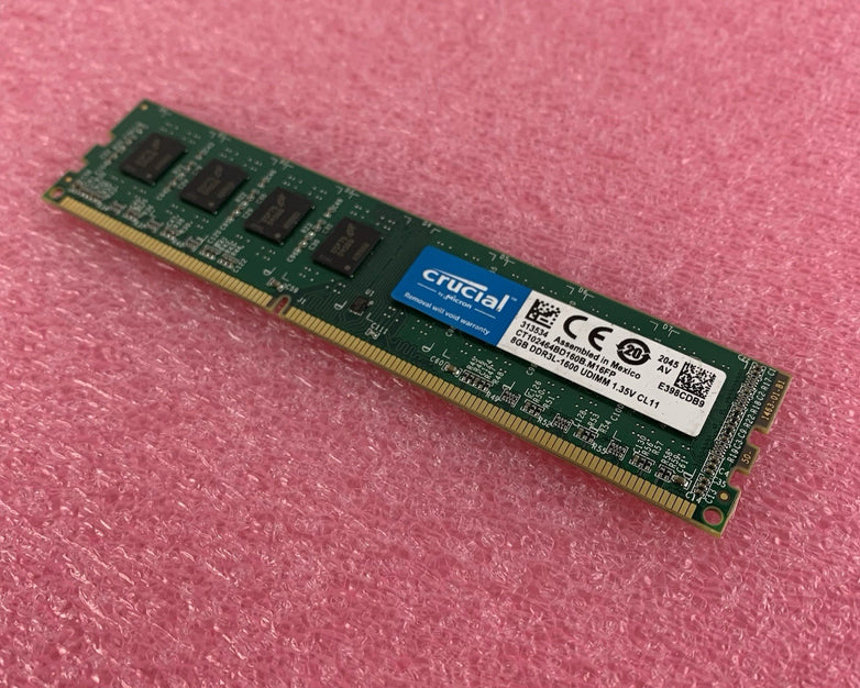 Micron CT102464BD160B.M16FP 8GB Memory DDR3L-1600 UDIMM 1.35V CL11 Lot of 2