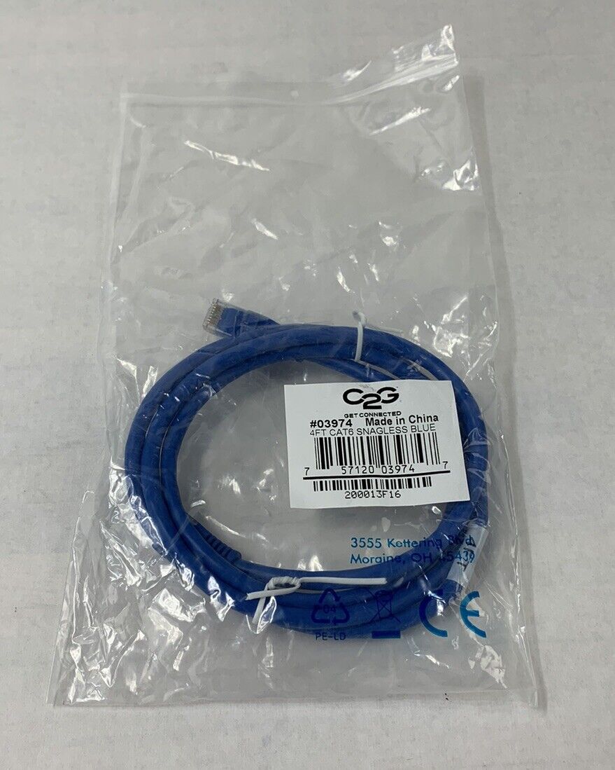 C2G 03974 4ft CAT6 Patch Cable (Lot of 3)