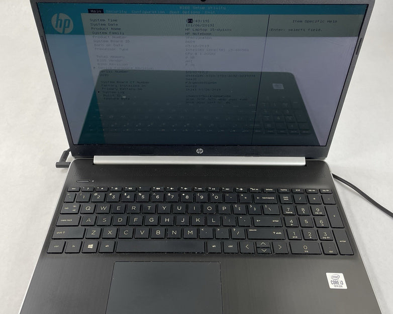 HP 15-dy1731ms 15.6" i3-1005G1 1.20 GHz 8 GB RAM No SSD/OS/AC