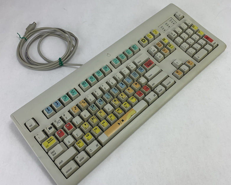 Vintage Apple Design M2980 Keyboard with Editor Key Overlay - Parts or Repair